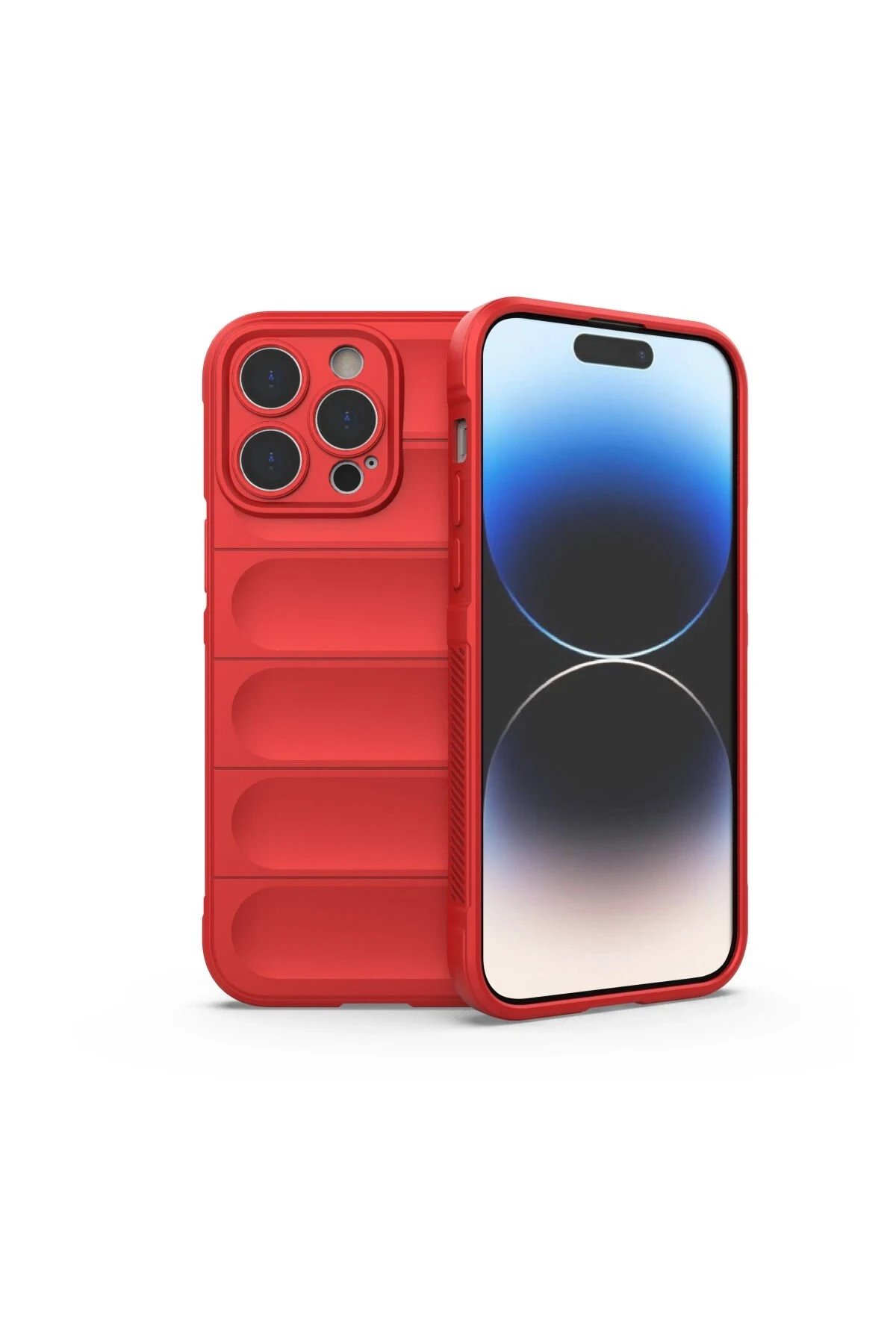 iPhone 15 Pro Max Kılıf Optimum Silikon - Kırmızı-(5796)