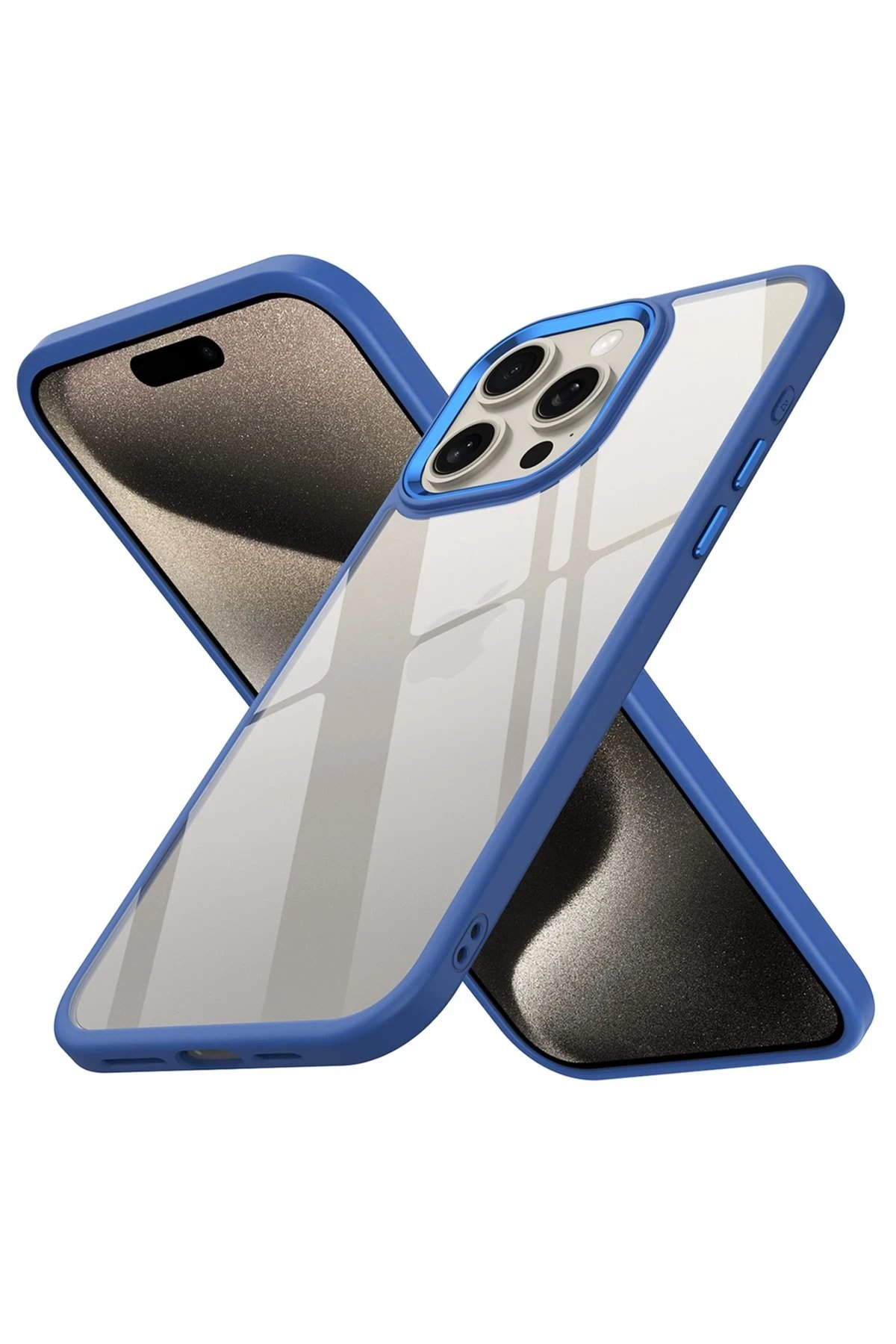 iPhone 15 Pro Kılıf Power Silikon - Mavi-(5796)