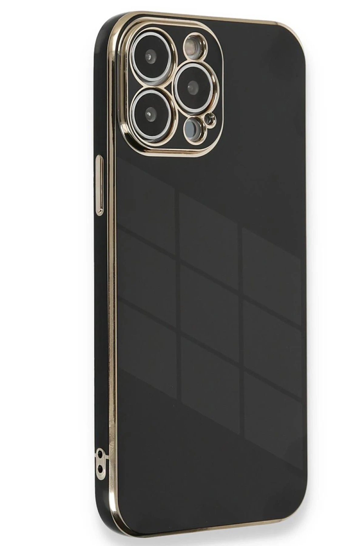 iPhone 15 Pro Kılıf Volet Silikon - Siyah-(5796)