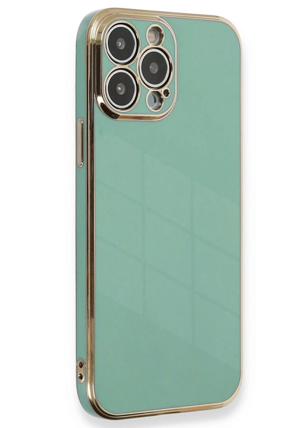 iPhone 15 Pro Kılıf Volet Silikon - Açık Yeşil-(5796)