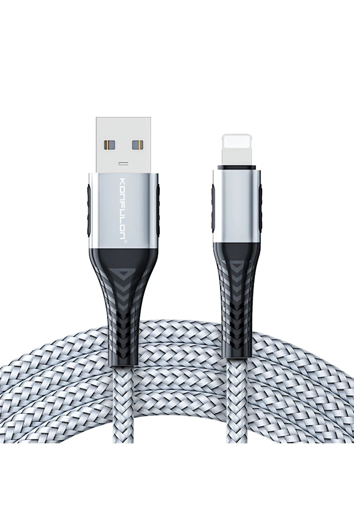 DC33 Usb 3.0 to Lightning 1M Tel Örgü 60W Kablo - Gümüş-(5796)