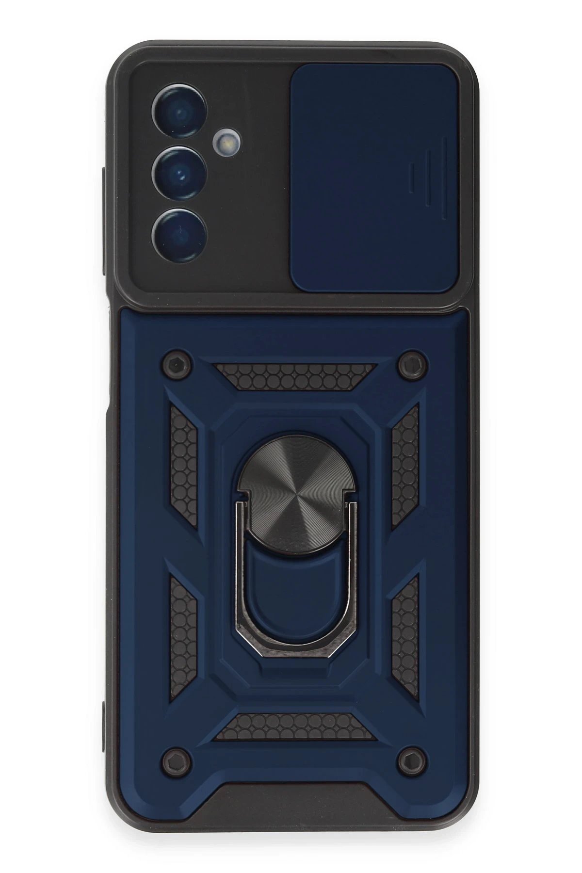 Samsung Galaxy M14 5G Kılıf Pars Lens Yüzüklü Silikon - Lacivert-(5796)