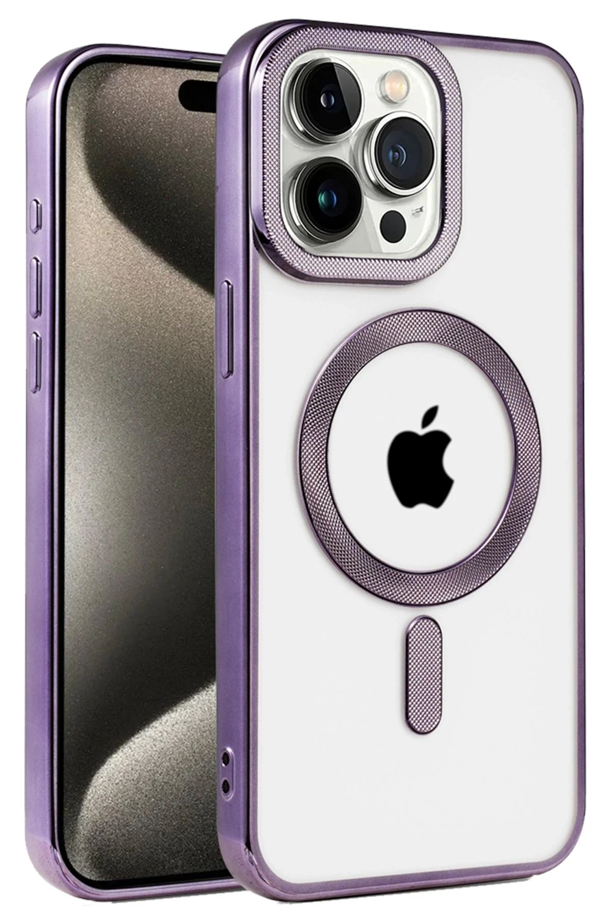 iPhone 14 Pro Kılıf Kronos Magsafe Kapak - Derin Mor-(5796)