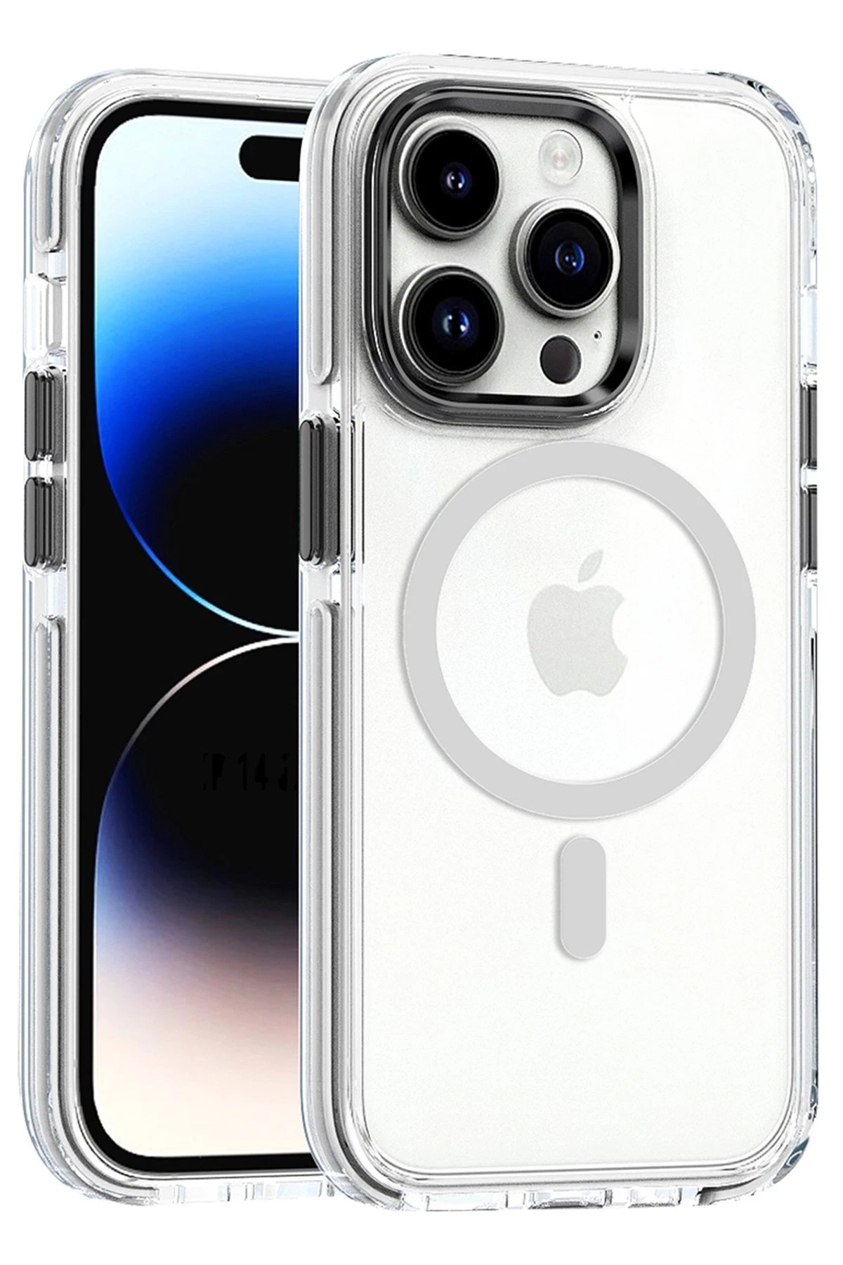 iPhone 14 Pro Bella Magsafe Kapak - Gri-(5796)