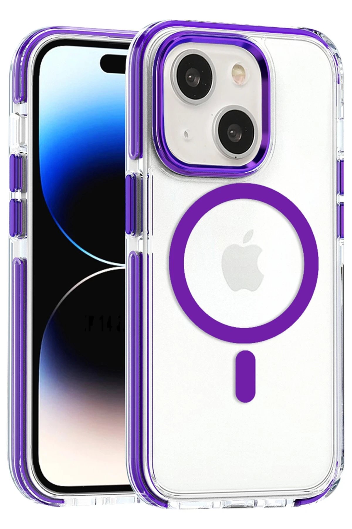 iPhone 15 Bella Magsafe Kapak - Derin Mor-(5796)