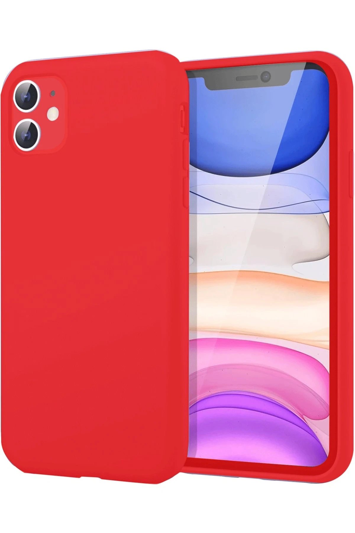 iPhone 11 Kılıf First Silikon - Kırmızı-(5796)