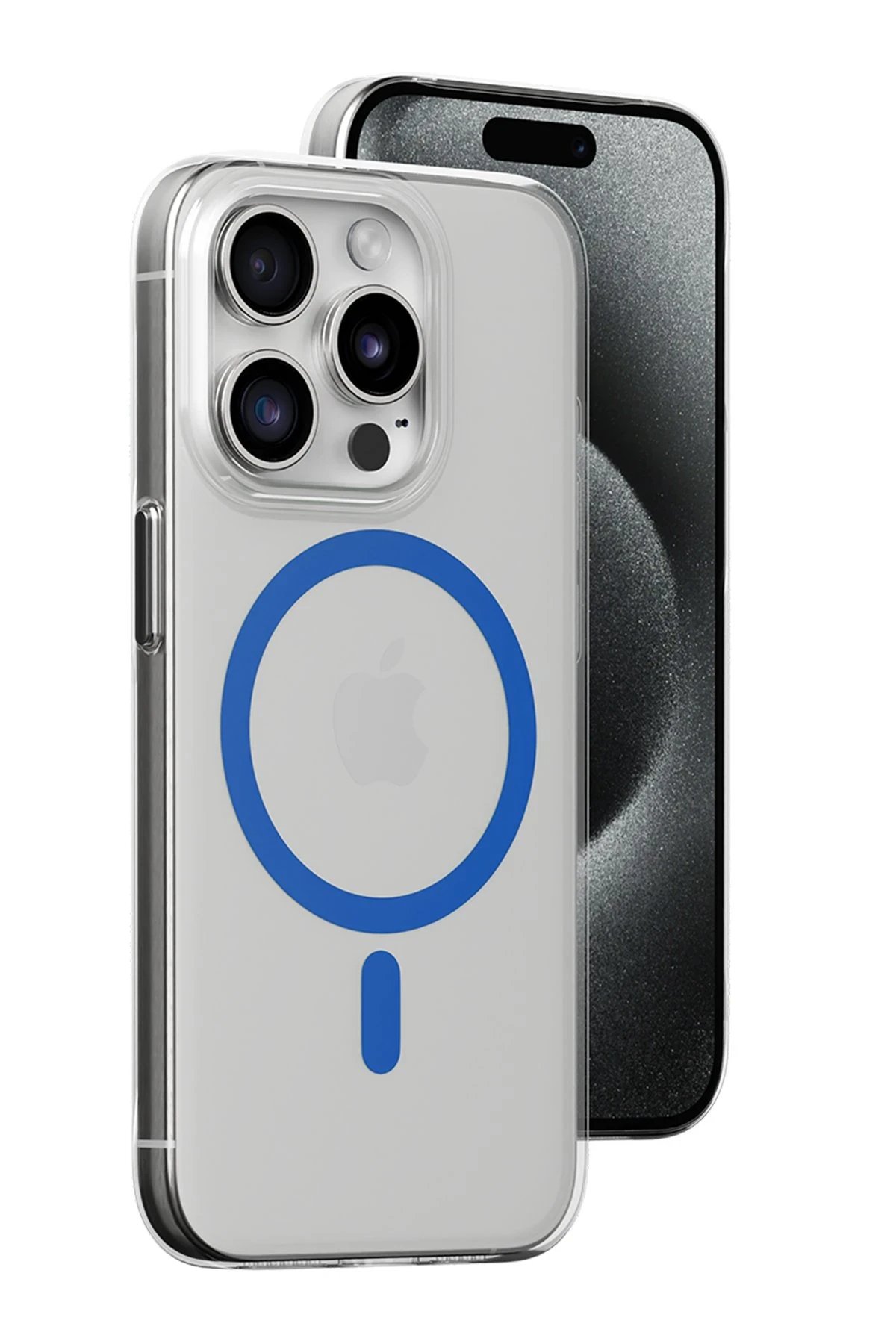 iPhone 15 Pro Kılıf Bubble Magsafe Kapak - Mavi-(5796)