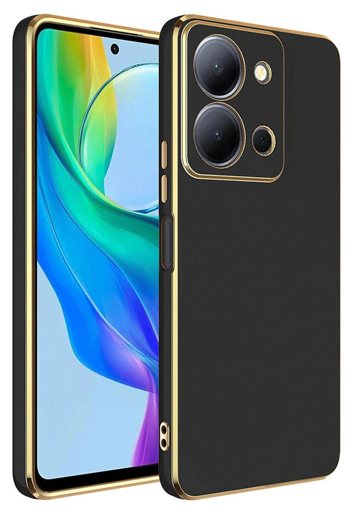 Vivo Y36 Kılıf Volet Silikon - Siyah-(5796)