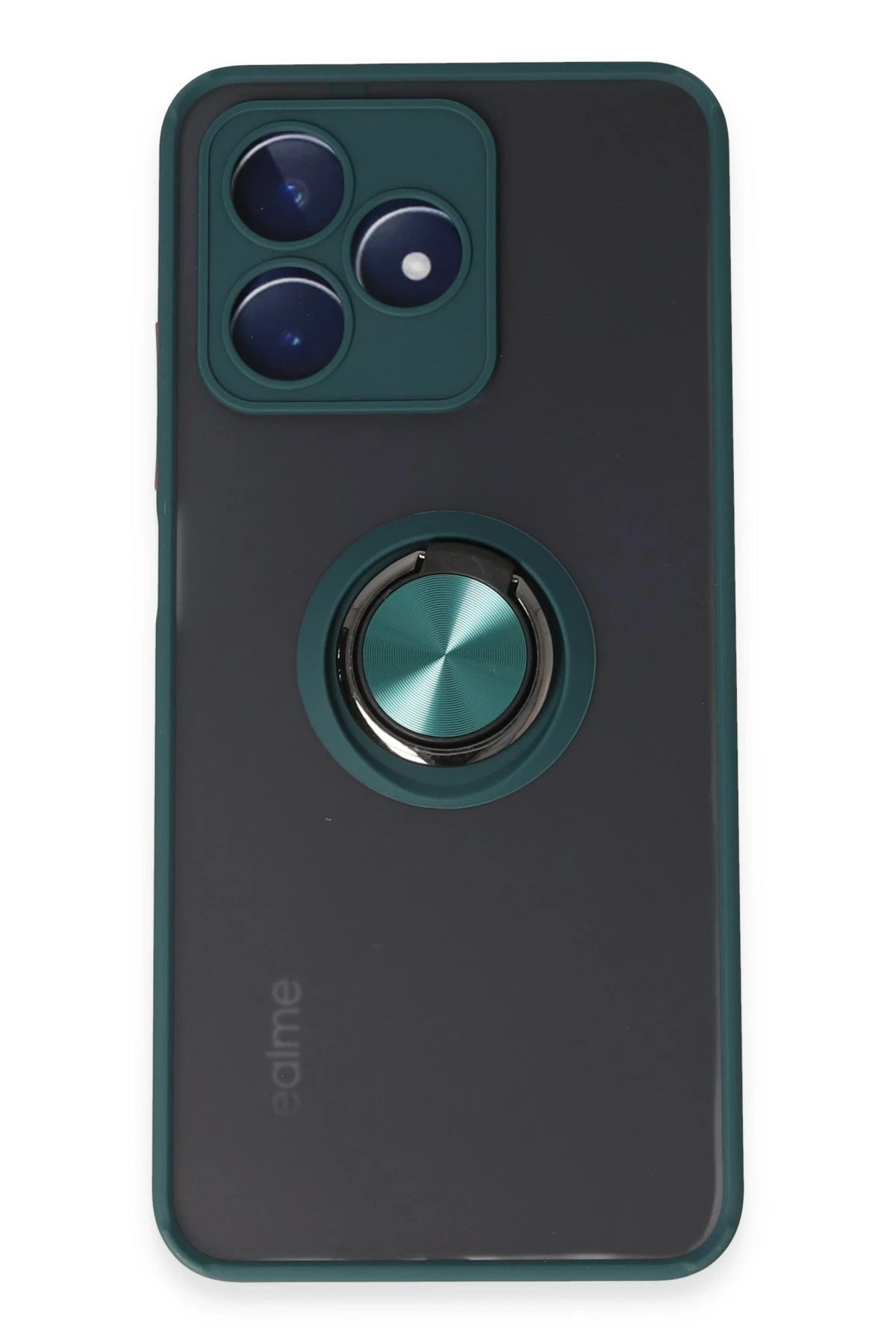 Realme C53 Kılıf Montreal Yüzüklü Silikon Kapak - Yeşil-(5796)