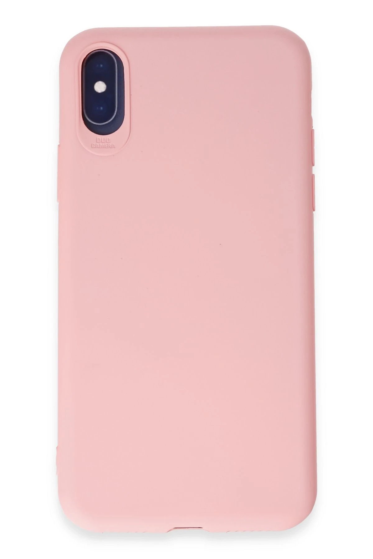iPhone X Kılıf First Silikon - Pudra-(5796)
