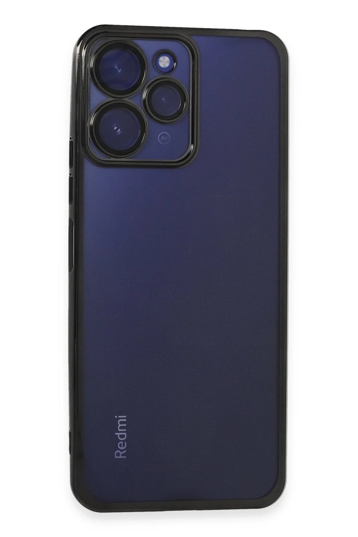 Xiaomi Redmi 12 Kılıf Lensli Silikon - Siyah-(5796)