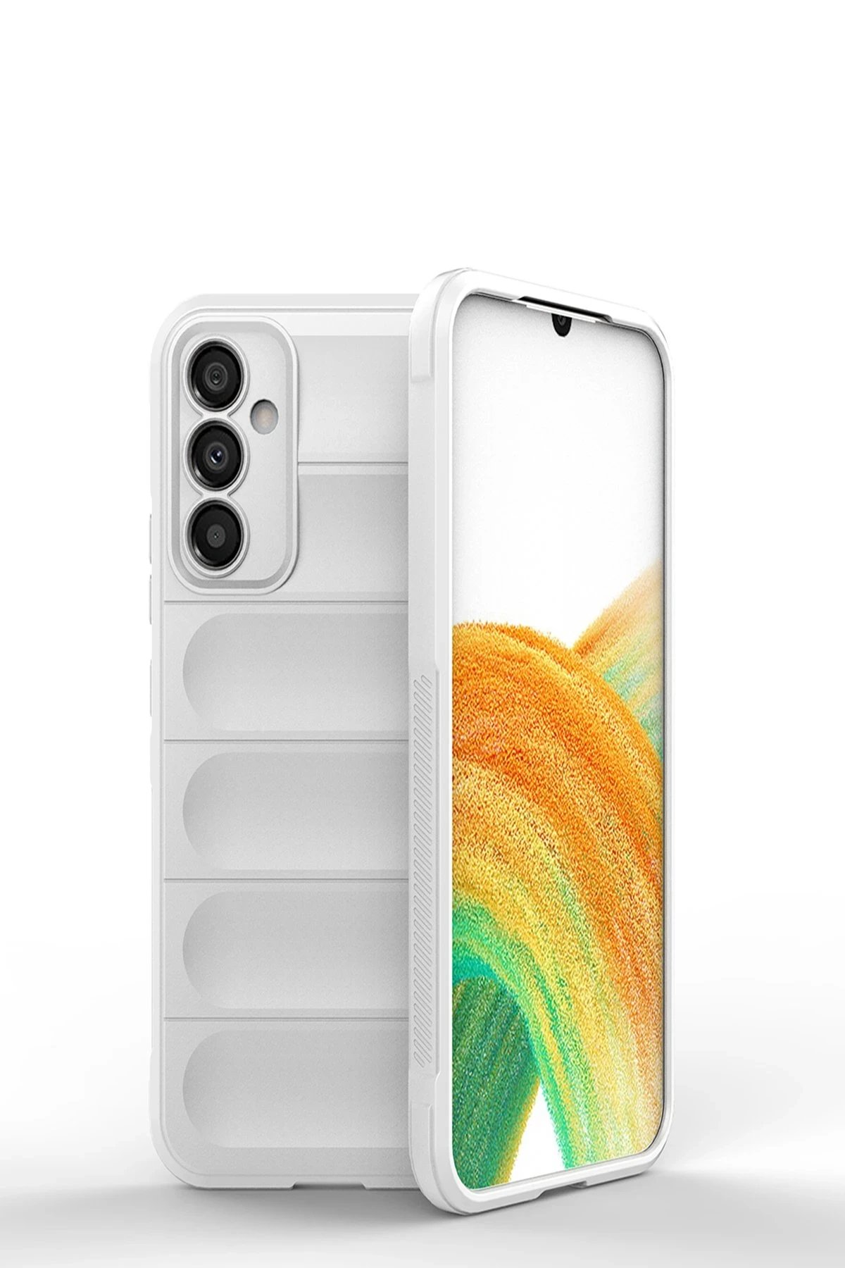 Samsung Galaxy M34 5G Kılıf Optimum Silikon - Krem-(5796)