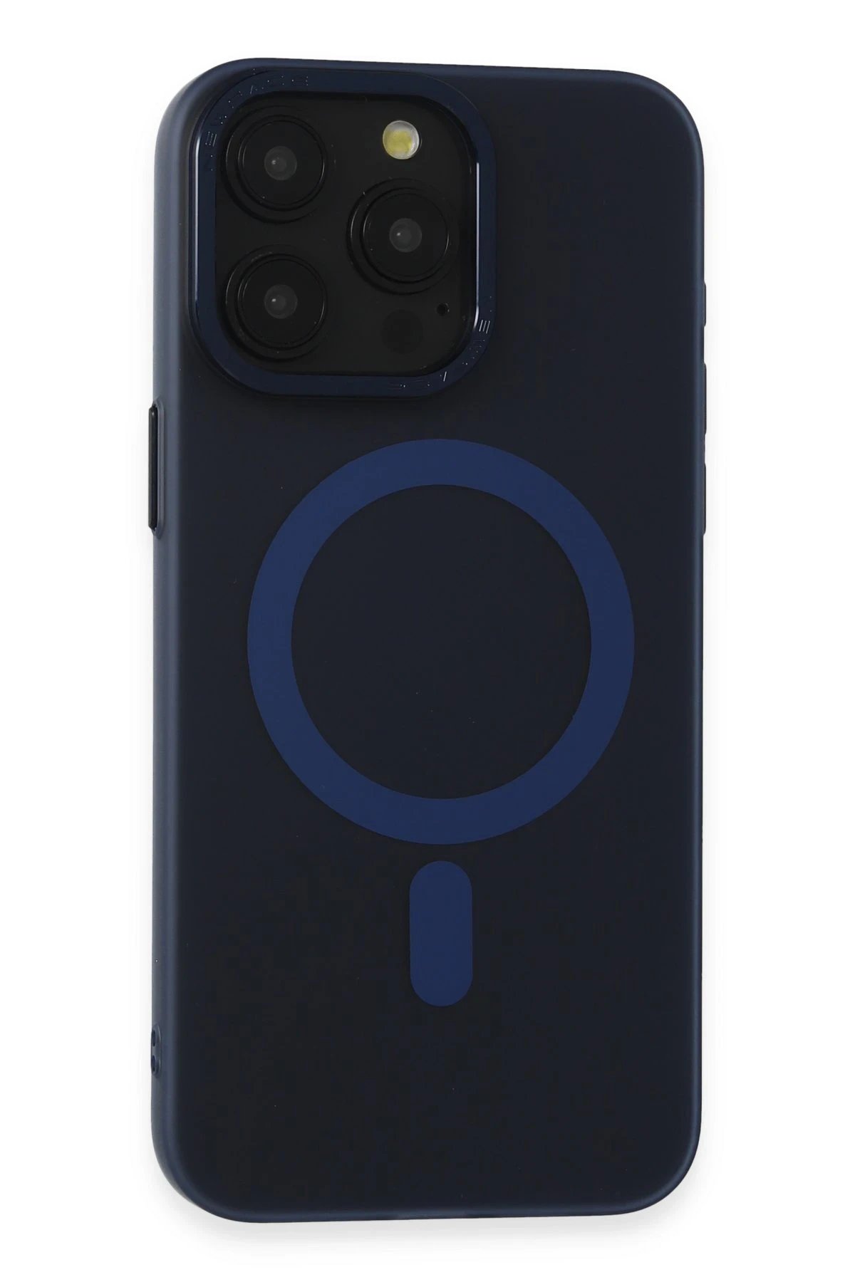 iPhone 15 Pro Max Kılıf Lodos Magneticsafe Mat Kapak - Mavi-(5796)