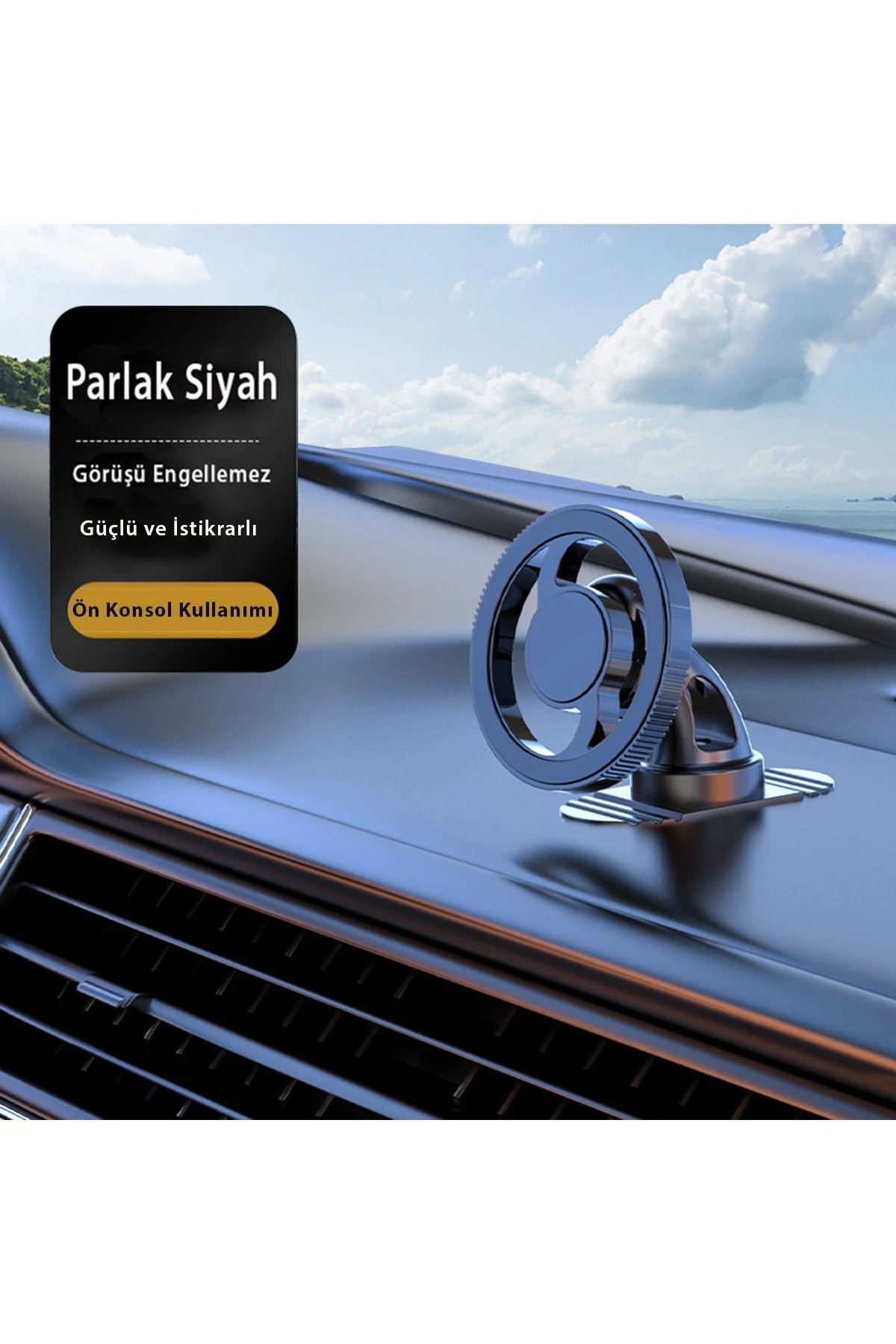Q38 AYARLANABİLİR YAPIŞKANLI KLİPSLİ MANYETİK MAGSAFE ARAÇ TUTUCUYatay/dikey kullanım