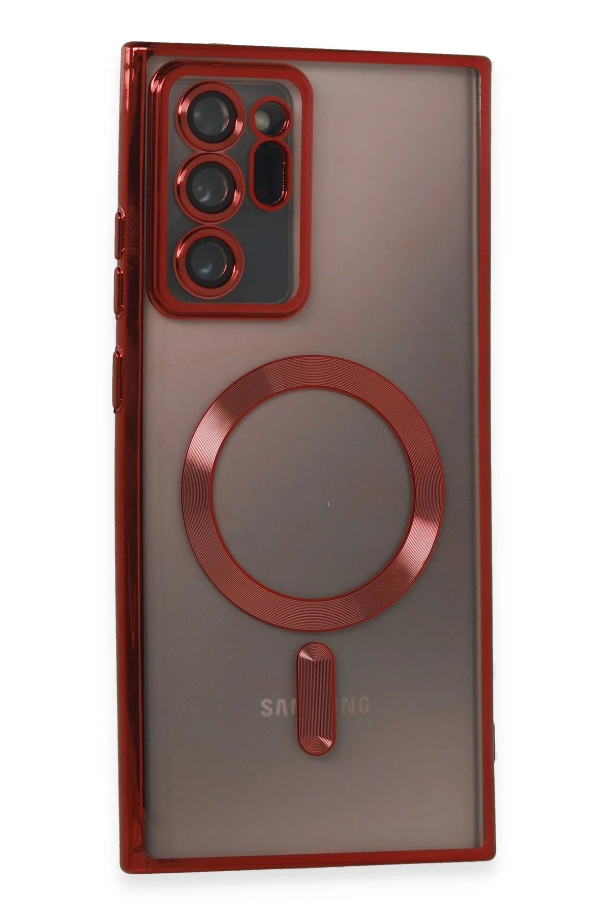 Samsung Galaxy Note 20 Ultra Kılıf Kross Magneticsafe Kapak - Kırmızı-(5796)