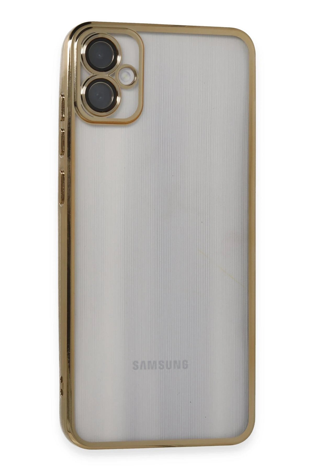 Samsung Galaxy A05 Kılıf Lensli Silikon - Gold-(5796)