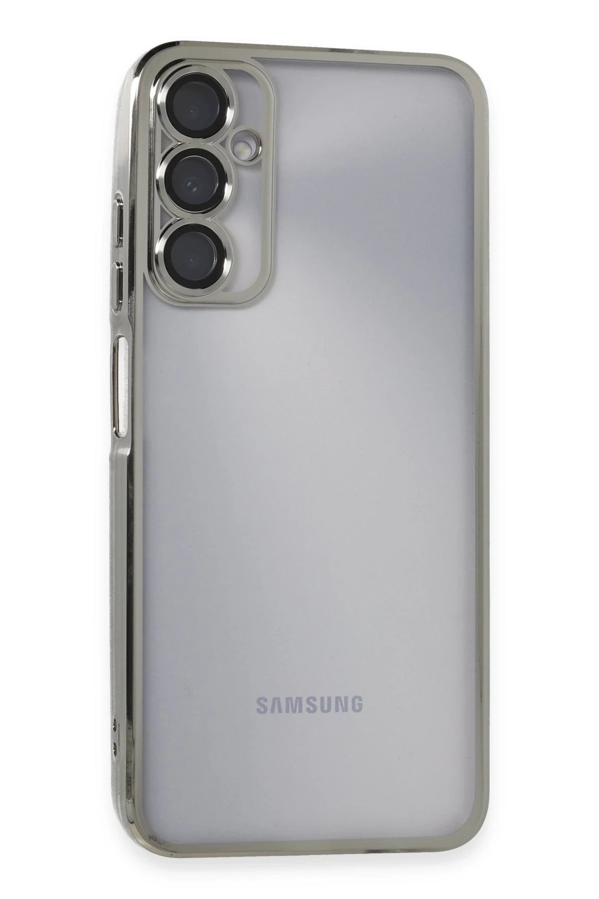 Samsung Galaxy A05S Kılıf Lensli Silikon - Gümüş-(5796)