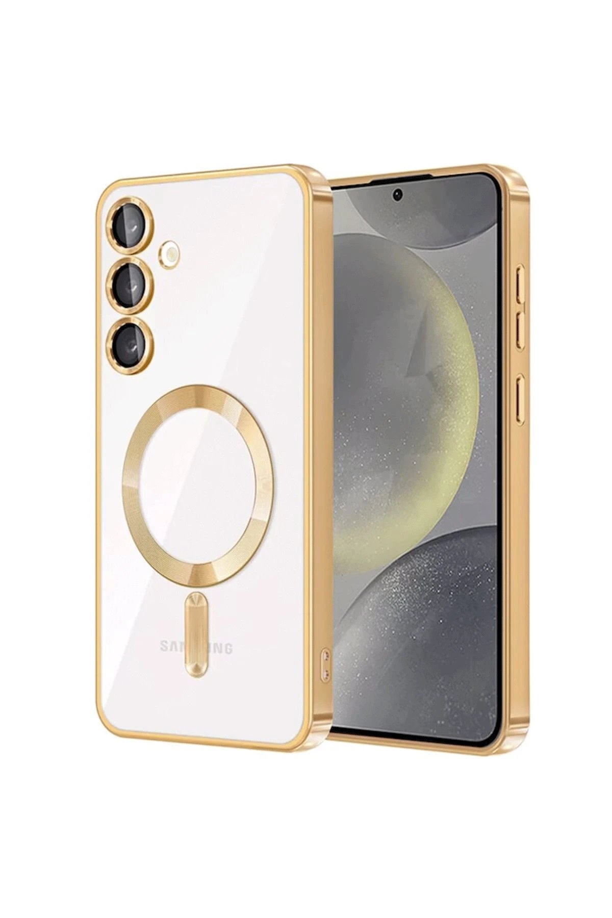 Samsung Galaxy S24 Plus Kılıf Kross Magneticsafe Kapak - Gold-(5796)