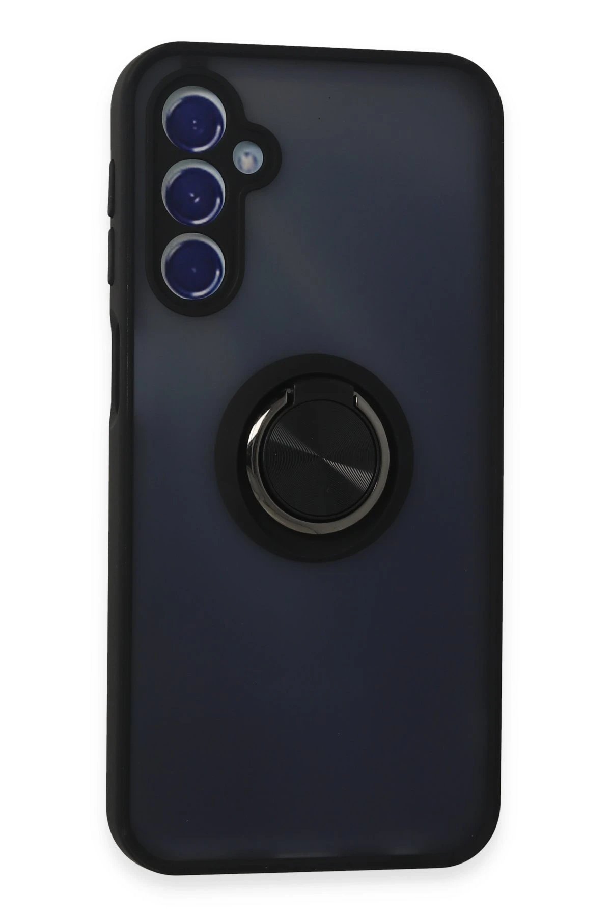 Samsung Galaxy M34 5G Kılıf Montreal Yüzüklü Silikon Kapak - Siyah-(5796)