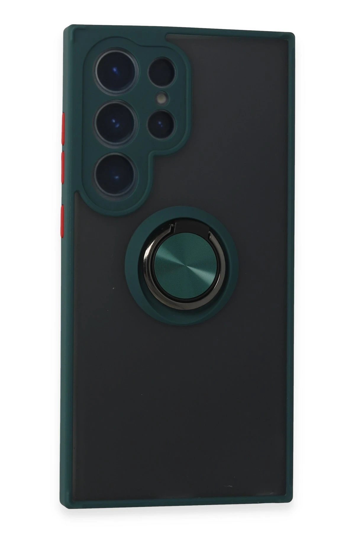 Samsung Galaxy S24 Ultra Kılıf Montreal Yüzüklü Silikon Kapak - Yeşil-(5796)