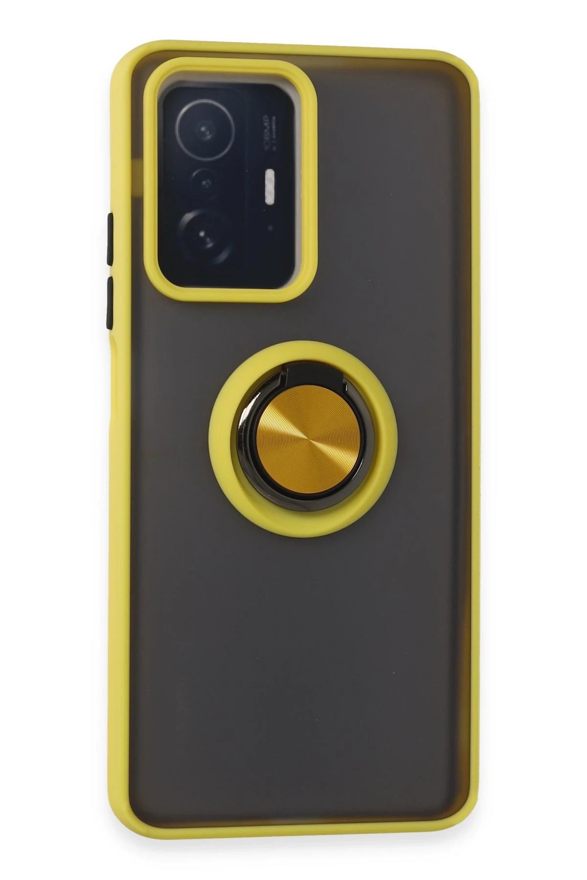 Xiaomi Mi 11T Pro Kılıf Montreal Yüzüklü Silikon Kapak - Sarı-(5796)