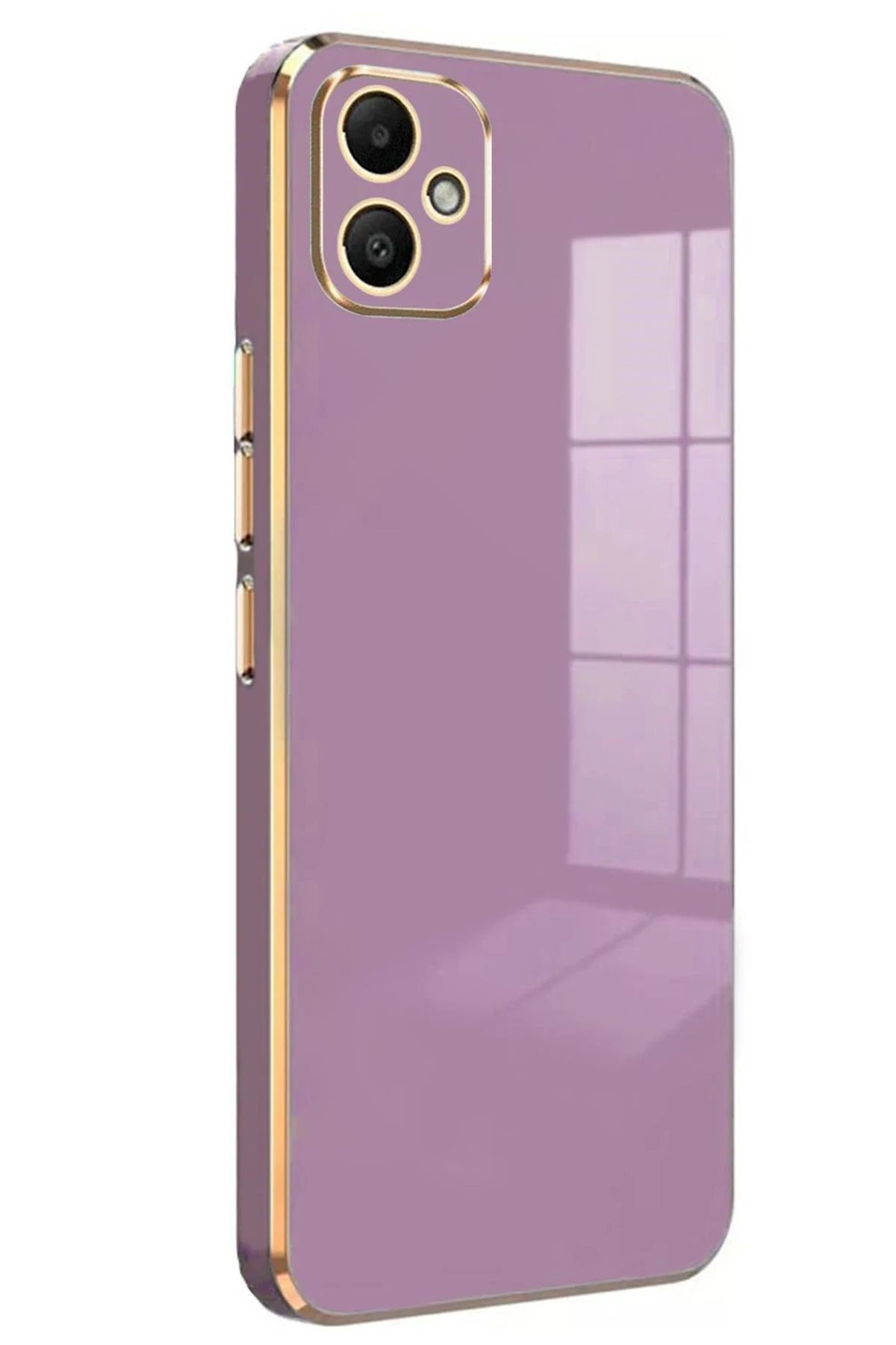 Samsung Galaxy A05 Kılıf Volet Silikon - Mor-(5796)