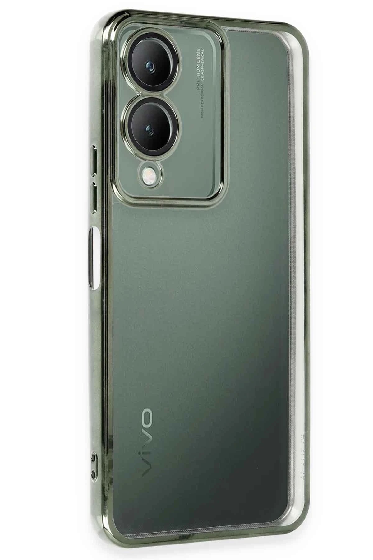 Vivo Y17S Kılıf Lensli Silikon - Yeşil-(5796)