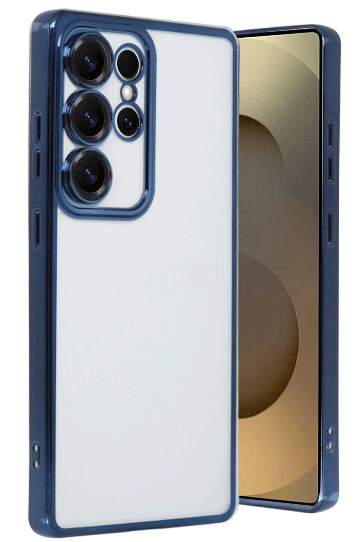 Samsung Galaxy S24 Ultra Kılıf Lensli Silikon - Lacivert-(5796)