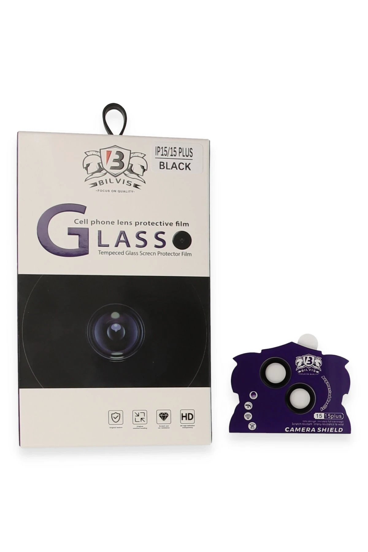 iPhone 15 Bilvis Titan Kamera Lens - Siyah-(5796)