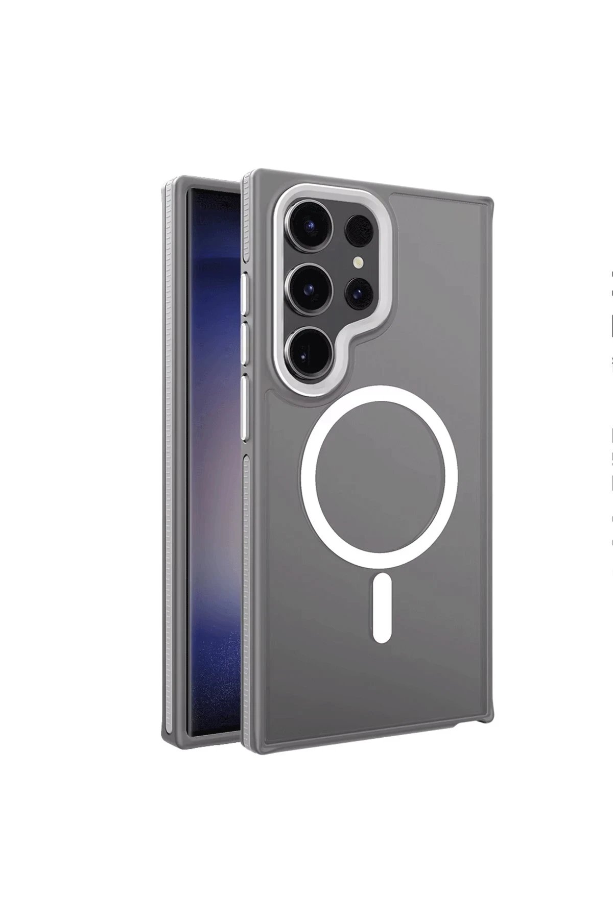 Samsung Galaxy S23 Ultra Winner Magsafe Kapak - Gri-(5796)