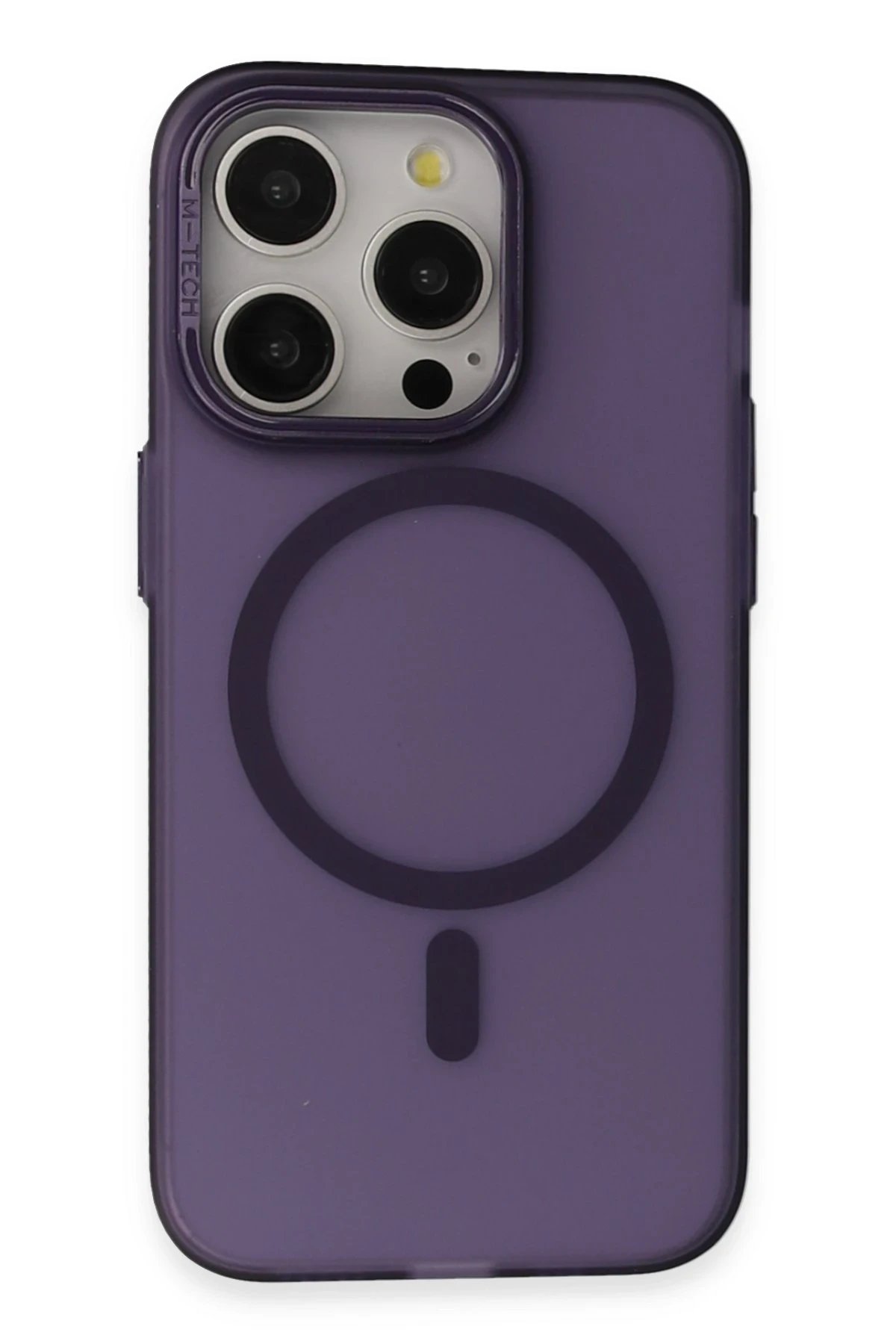 iPhone 14 Pro Frost Standlı Magsafe Kapak - Derin Mor-(5796)