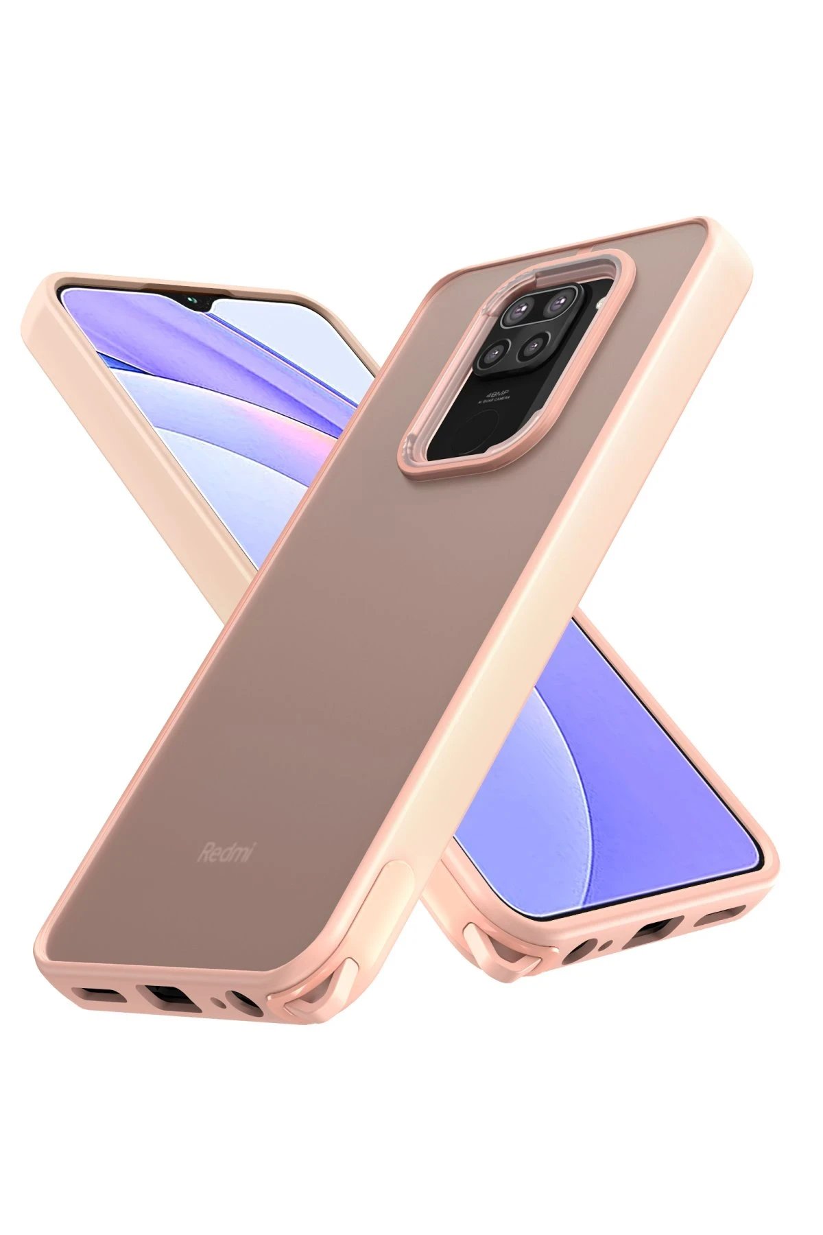 Xiaomi Redmi Note 9 Kılıf Elegant Kapak - Pudra-(5796)