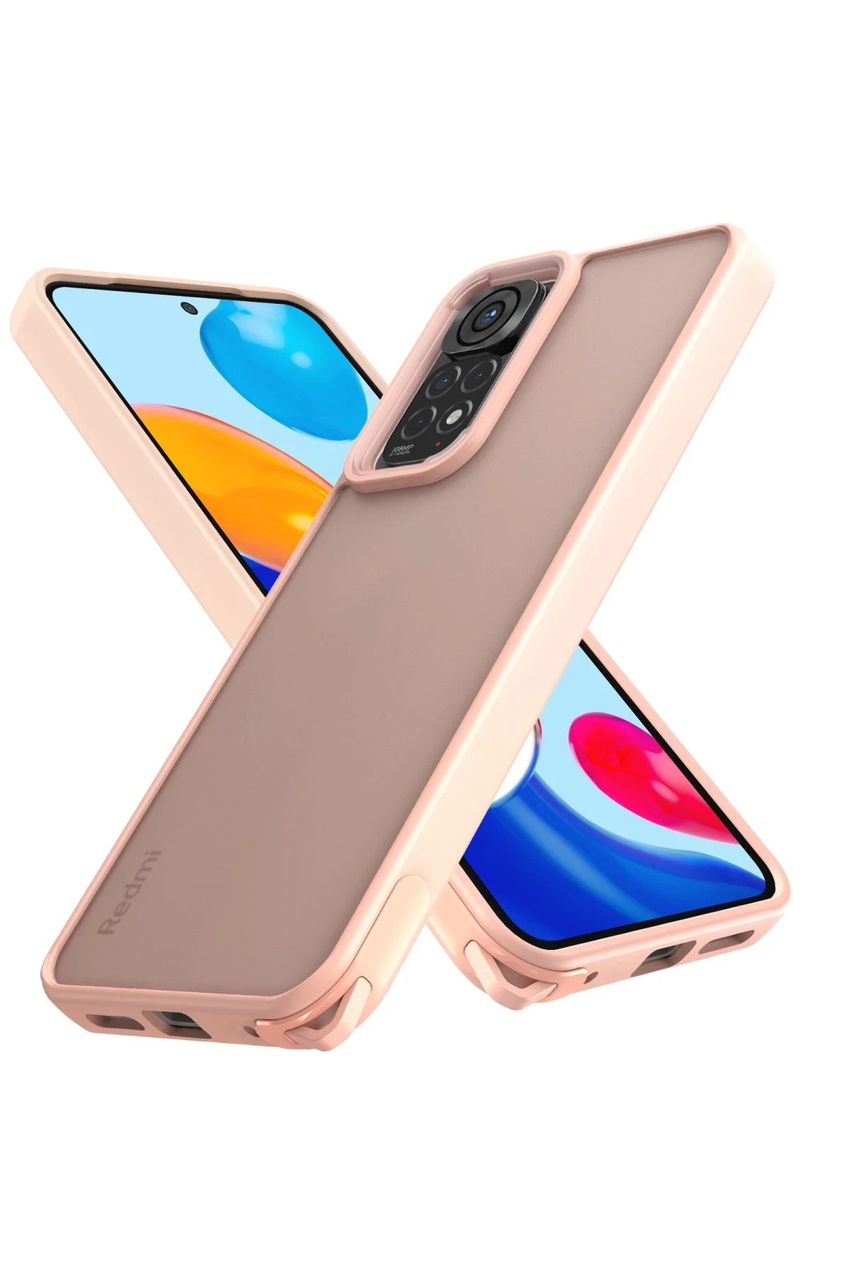 Xiaomi Redmi Note 11 Kılıf Elegant Kapak - Pudra-(5796)