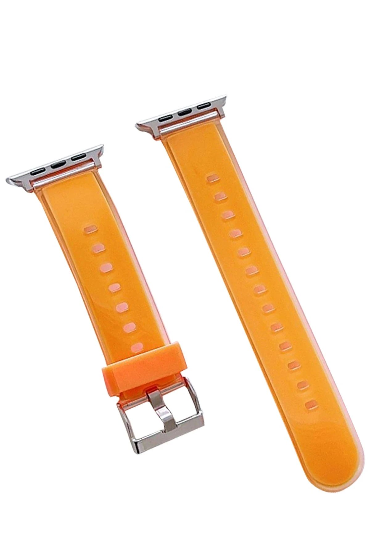 Watch 38mm Jelly Silikon Kordon - Turuncu-(5796)