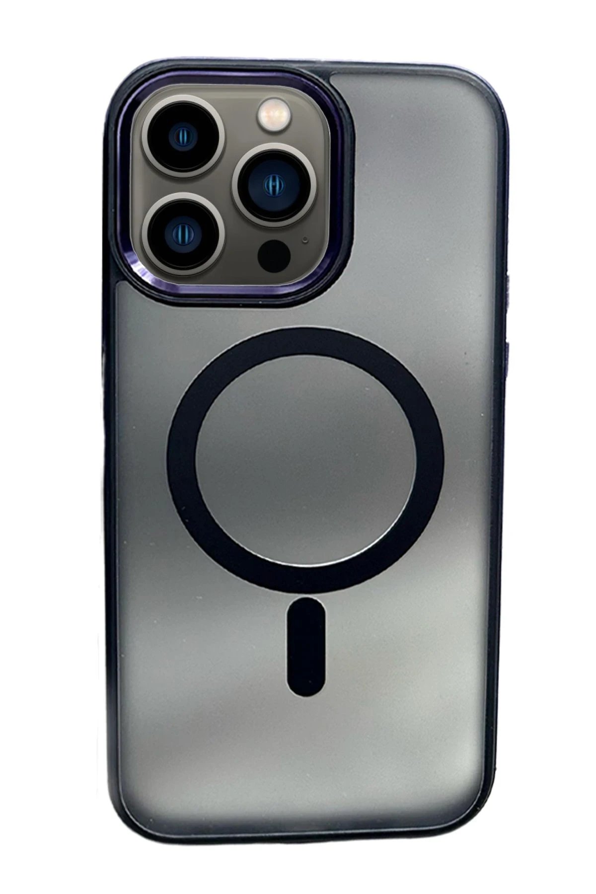 iPhone 14 Pro Solid Magsafe Kapak - Derin Mor-(5796)