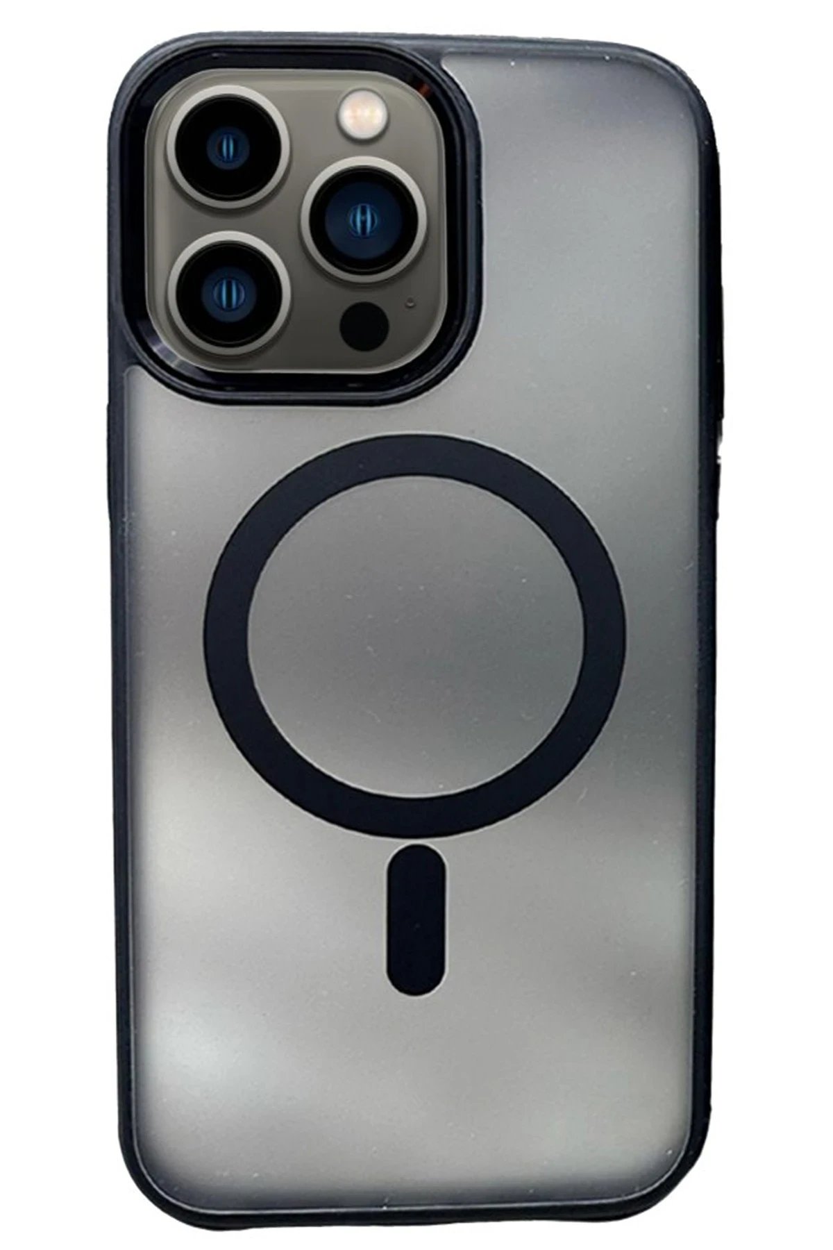 iPhone 14 Pro Max Solid Magsafe Kapak - Siyah-(5796)