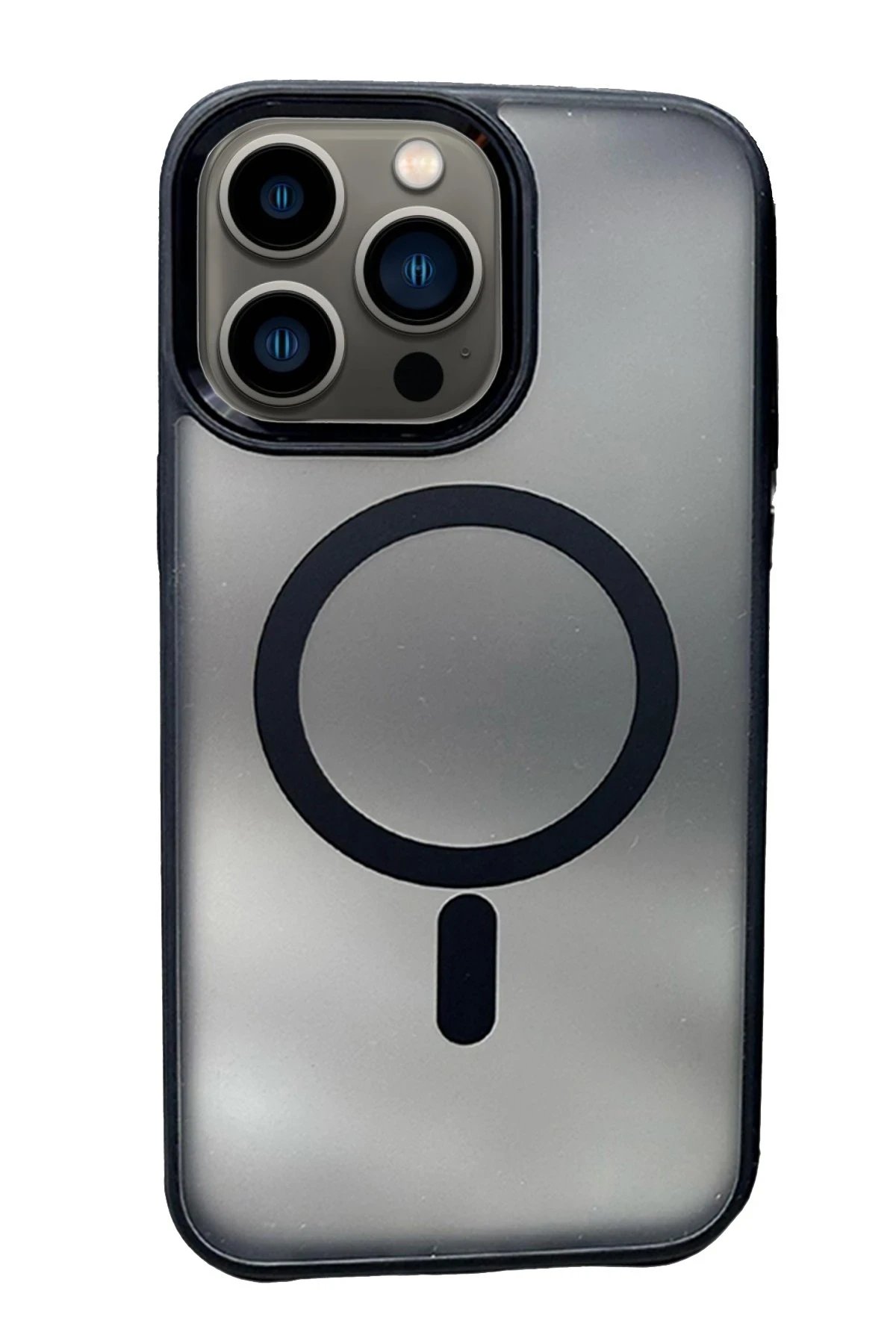 iPhone 15 Pro Max Solid Magsafe Kapak - Siyah-(5796)