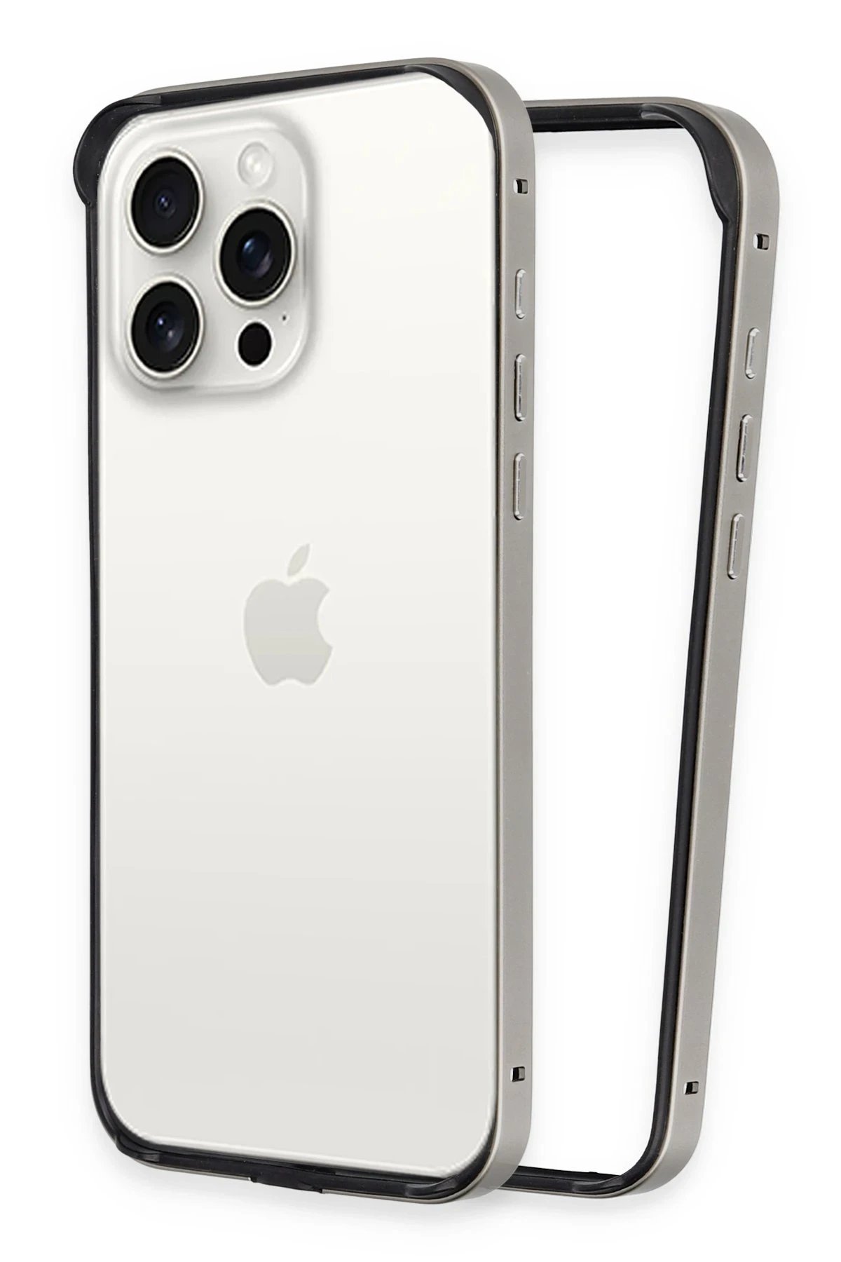 iPhone 14 Pro Land Bumper Koruma Kapak - Titan Gri-(5796)