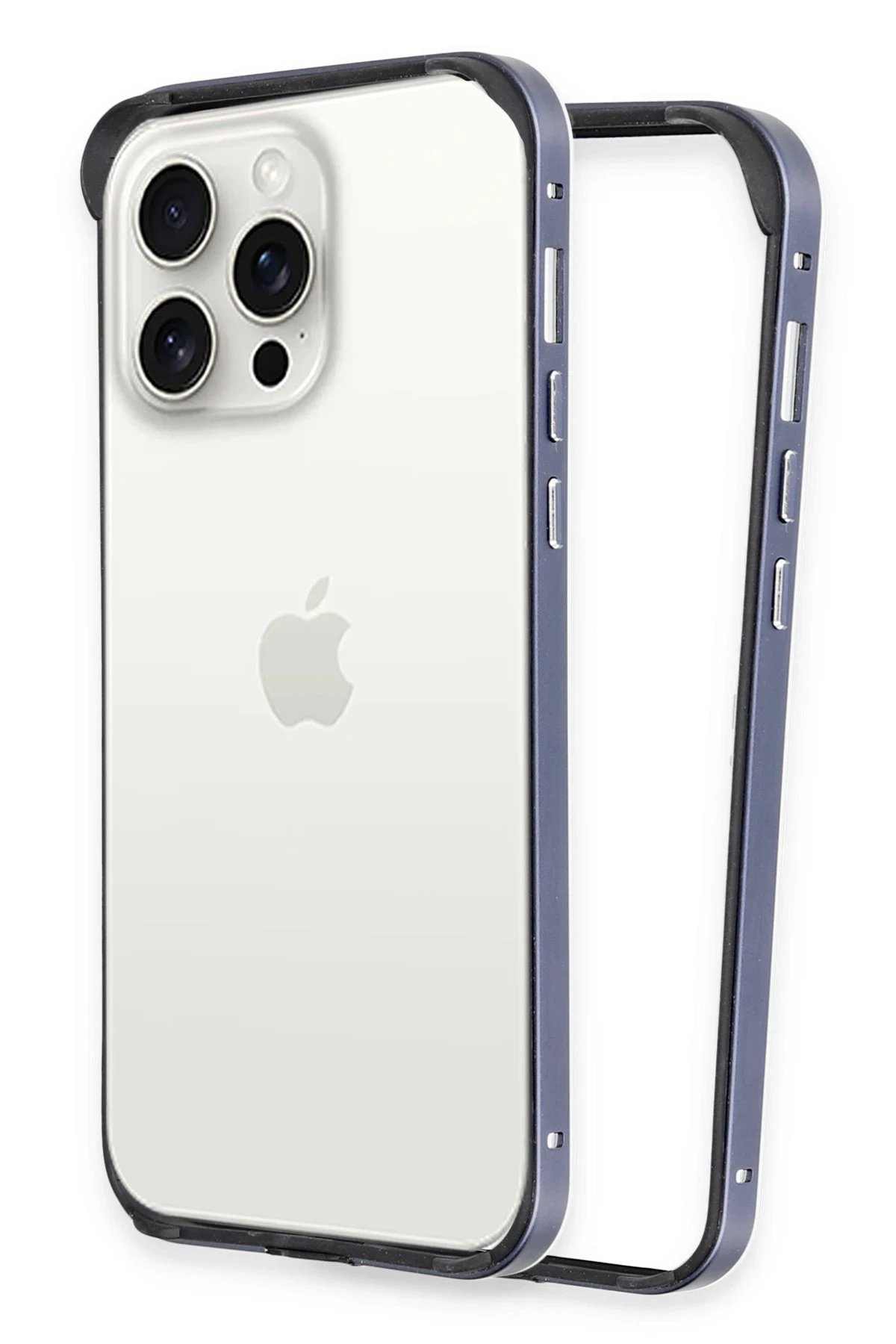 iPhone 14 Pro Land Bumper Koruma Kapak - Lacivert-(5796)