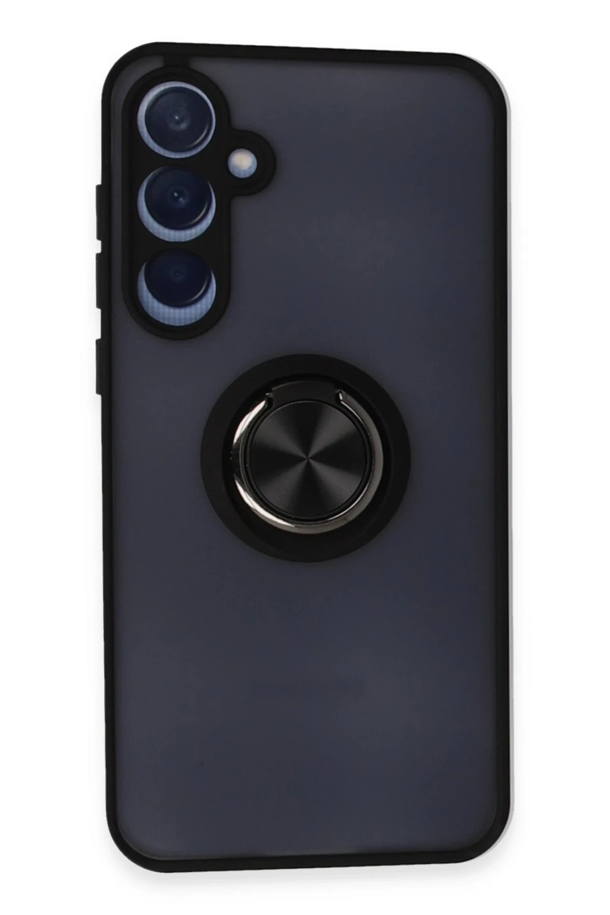 Samsung Galaxy A55 5G Kılıf Montreal Yüzüklü Silikon Kapak - Siyah-(5796)