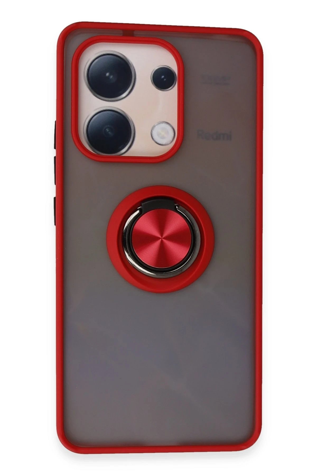 Xiaomi Redmi Note 13 4G Kılıf Montreal Yüzüklü Silikon Kapak - Kırmızı-(5796)