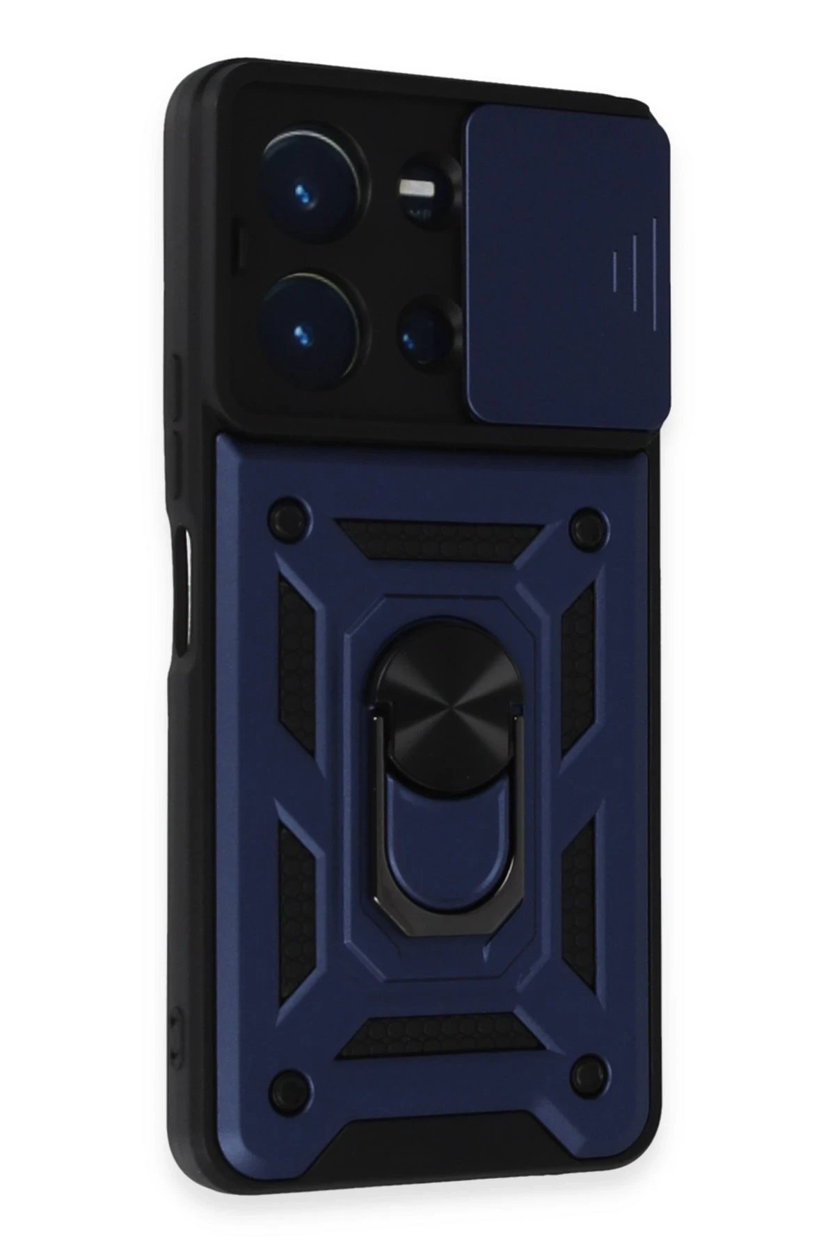 Vivo Y36 Kılıf Pars Lens Yüzüklü Silikon - Lacivert-(5796)