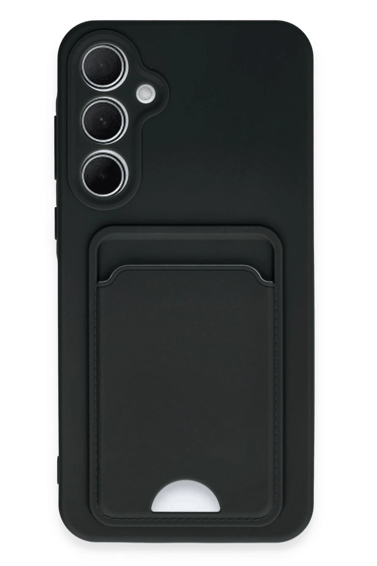 Samsung Galaxy A35 5G Kılıf Kelvin Kartvizitli Silikon - Siyah-(5796)