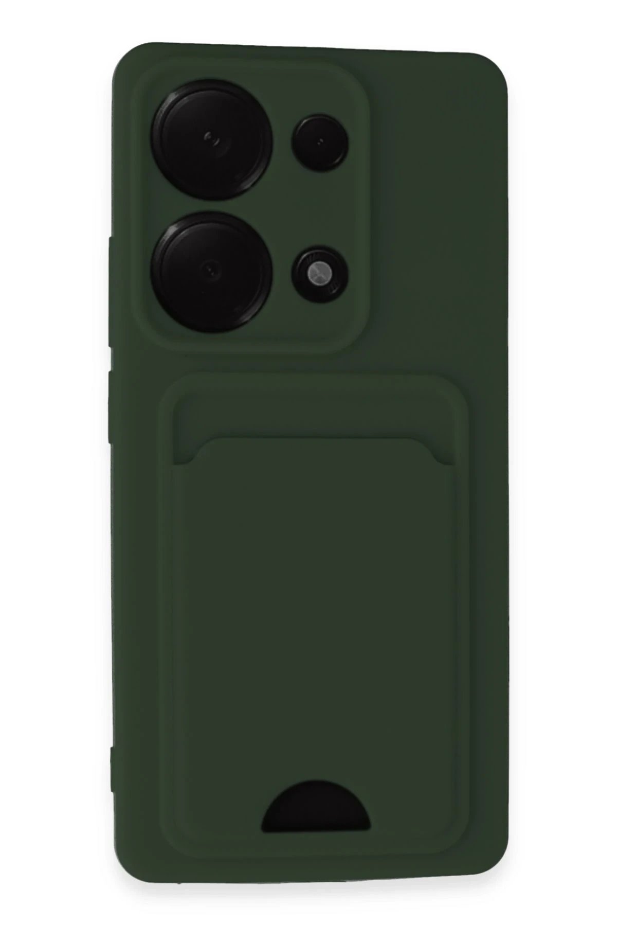 Xiaomi Redmi Note 13 Pro 4G Kılıf Kelvin Kartvizitli Silikon - Koyu Yeşil-(5796)