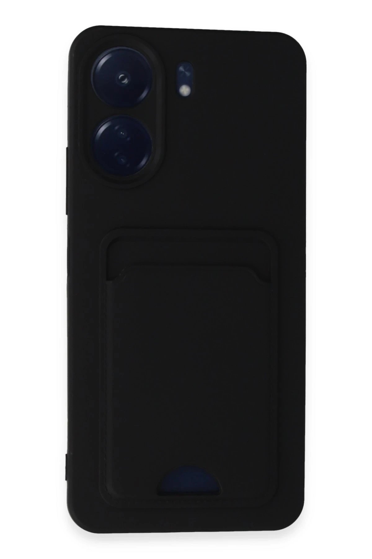 Xiaomi Redmi 13C Kılıf Kelvin Kartvizitli Silikon - Siyah-(5796)