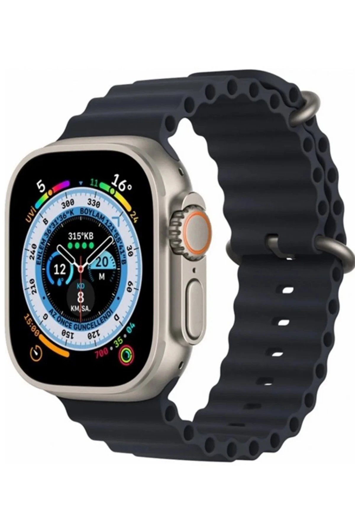Ultra 8 2.1 inç IPS Ekran Konuşma ve NFC Özellikli Akıllı Saat - Siyah-(5796)