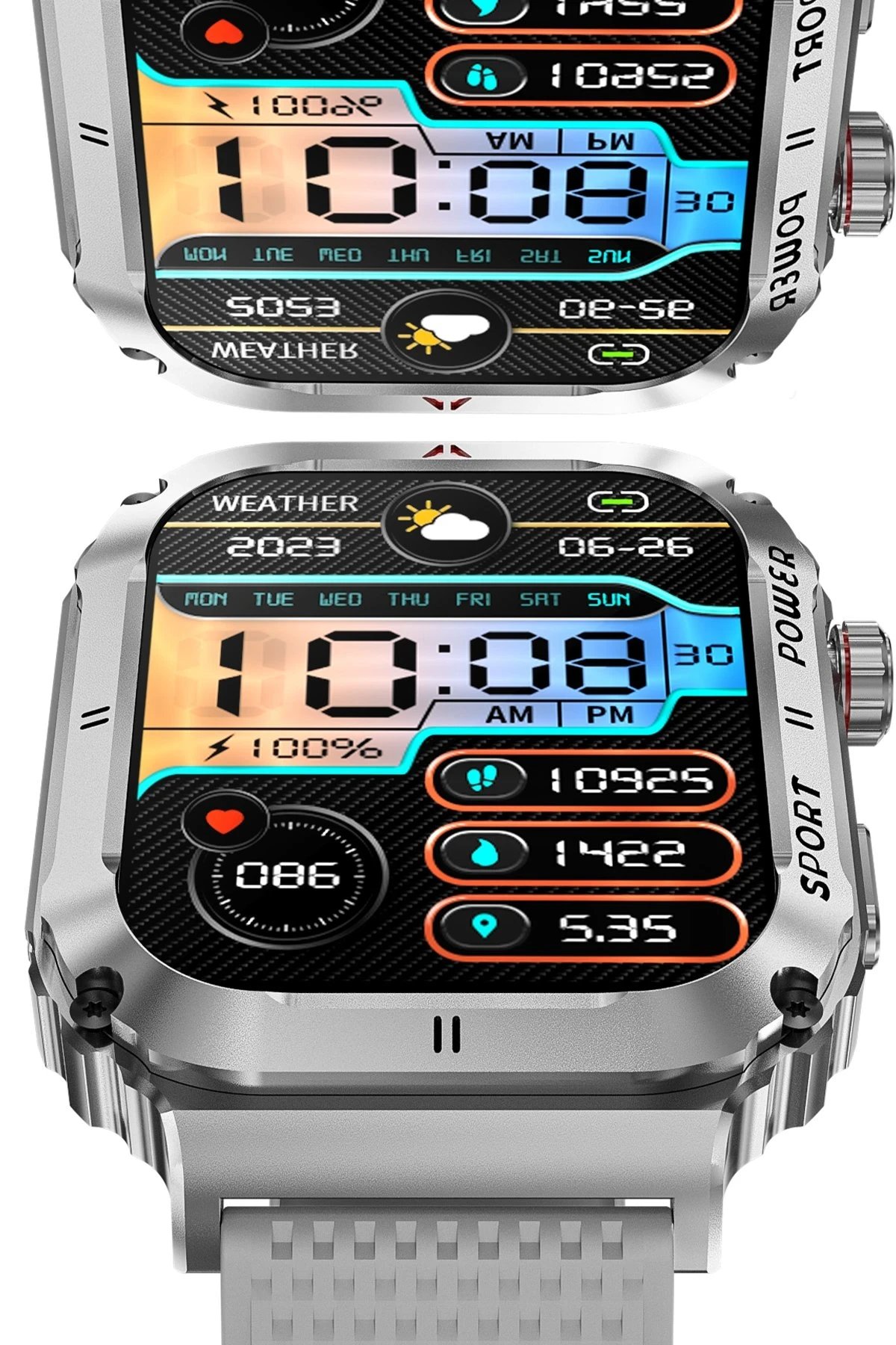 OD3 2.1 inç IPS Ekran IP68 Su Geçirmez Konuşma ve NFC Özellikli Akıllı Saat - Gümüş-(5796)