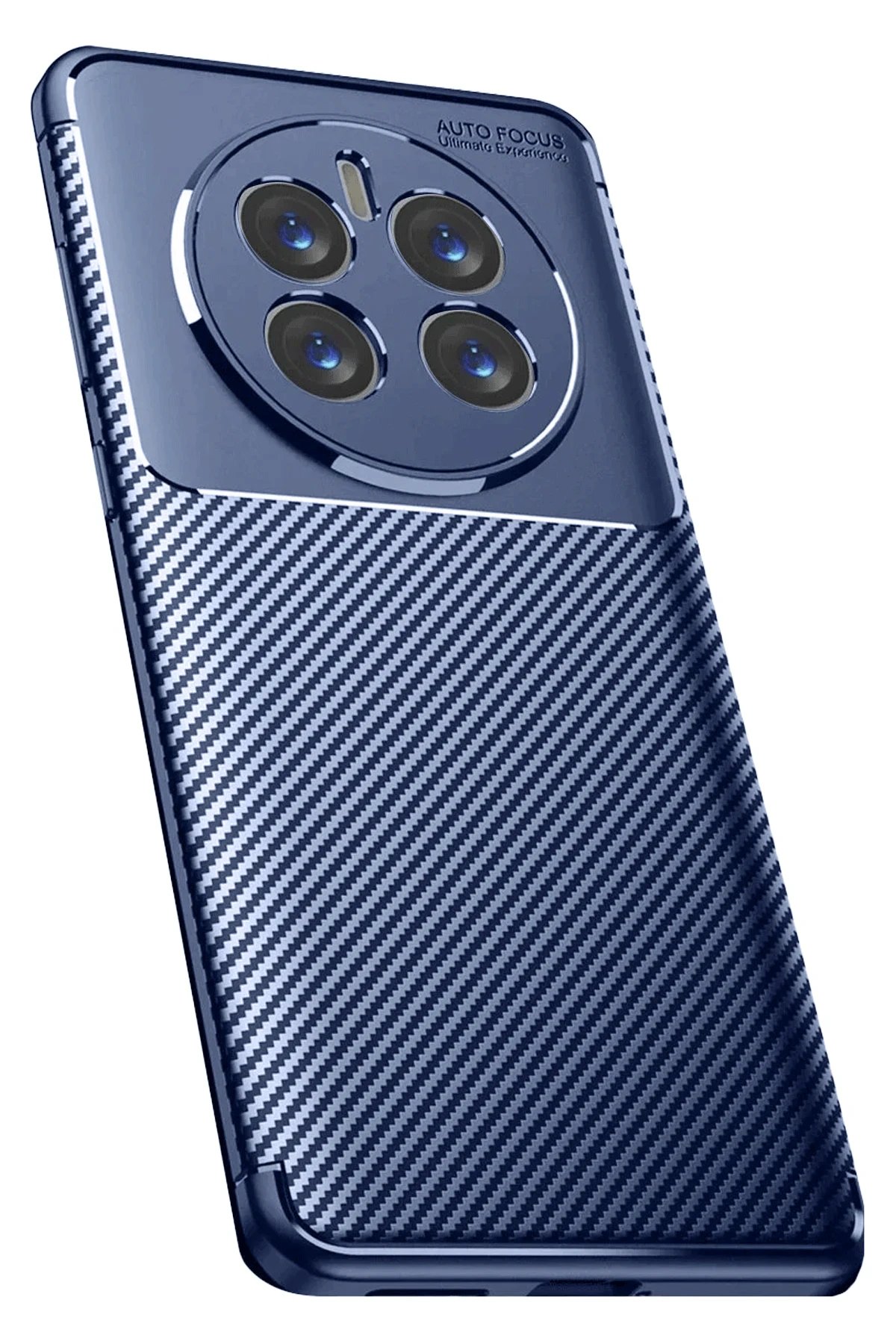 Realme 12 Pro Plus Kılıf Auto Focus Karbon Kapak - Lacivert-(5796)