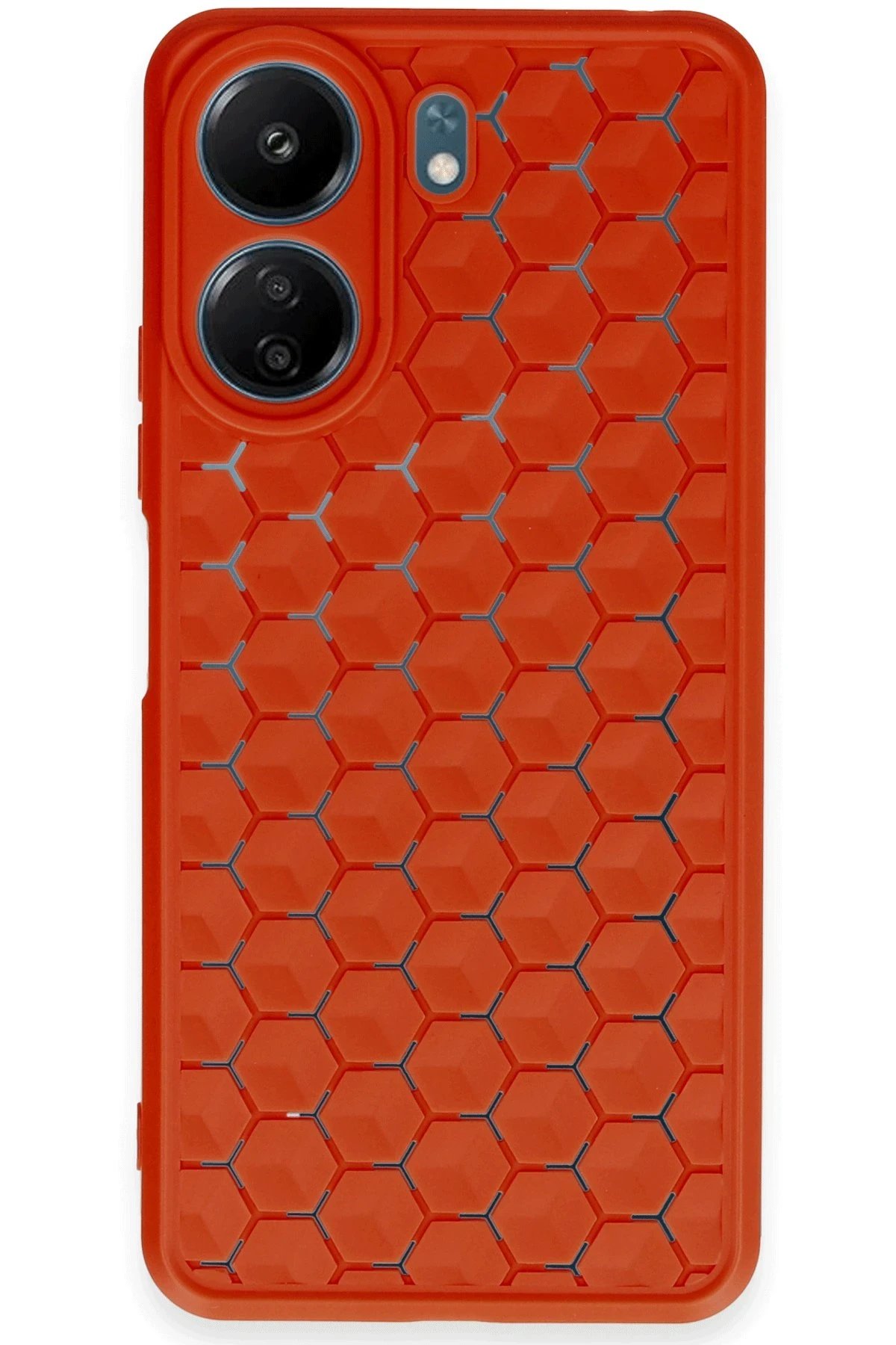 Xiaomi Redmi 13C Kılıf Petek Silikon Kapak - Kırmızı-(5796)