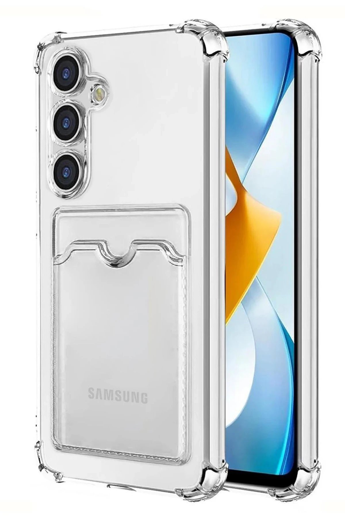 Samsung Galaxy S24 Plus Kılıf Kart Şeffaf Silikon - Şeffaf-(5796)